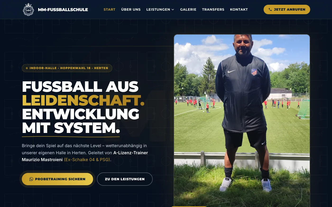 Startseite von mm-fussballschule.de